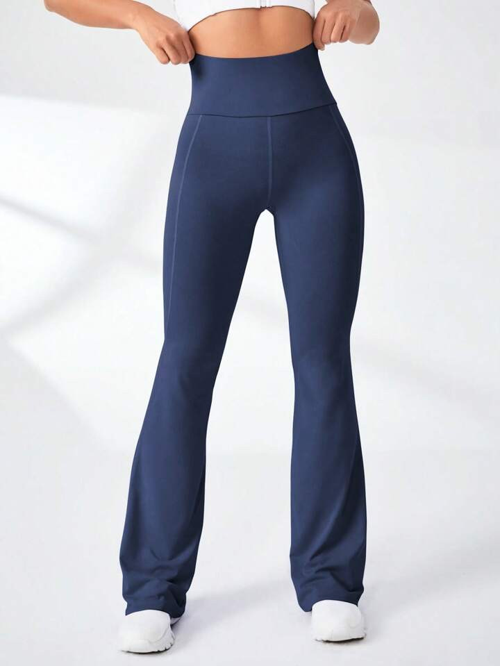 SHEIN Sport Studio Wide Waistband Flare Leg Sports Pants | SHEIN