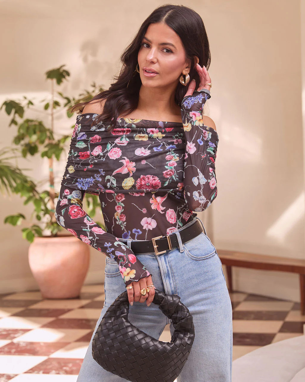 Imogene Floral Off Shoulder Bodysuit | VICI