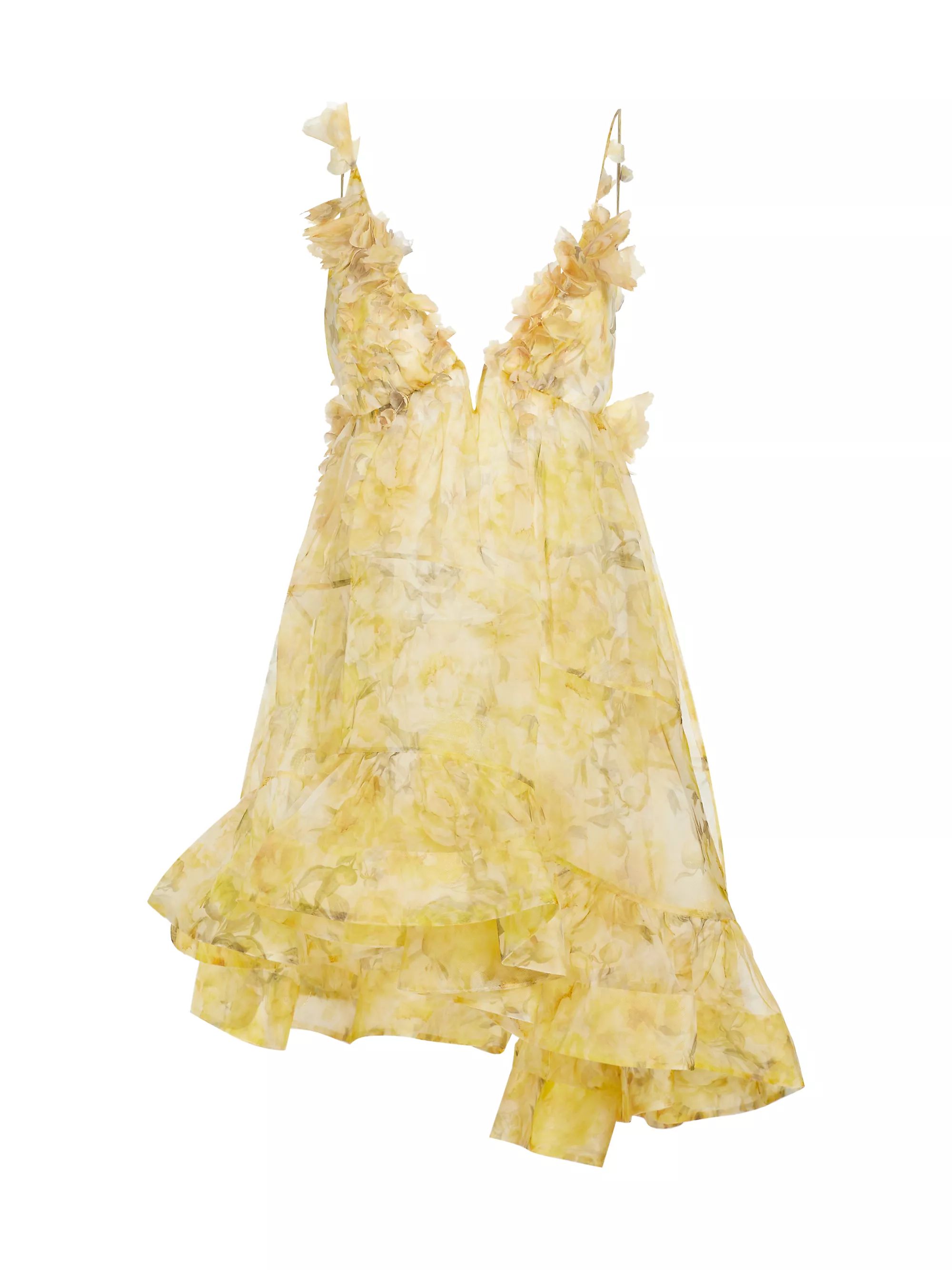 Harmony Silk Peony Asymmetrical Dress | Saks Fifth Avenue