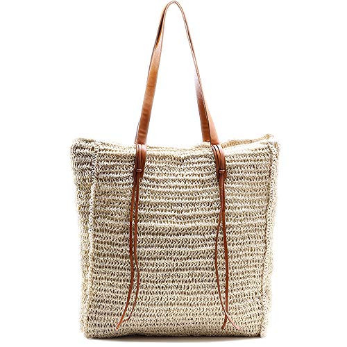 miss fong Summer Beach Bag, Beach Bags for Women,Straw Bag Straw Beach Bag Handmade Woven Tote Bag for Holiday Beach Trips | Amazon (US)