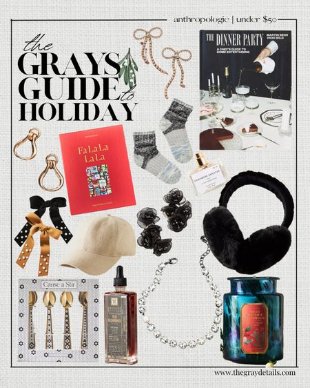 Anthropologie gifts under $50 

Puzzle, earmuffs, coffee tanks book, candles, Jewelry, earrings, bows, hat, gifts for her 

#LTKHoliday #LTKGiftGuide #LTKCyberWeek