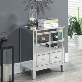 Silver Orchid Bertram 3 Drawer Mirrored End Table - silver/mirror | Bed Bath & Beyond