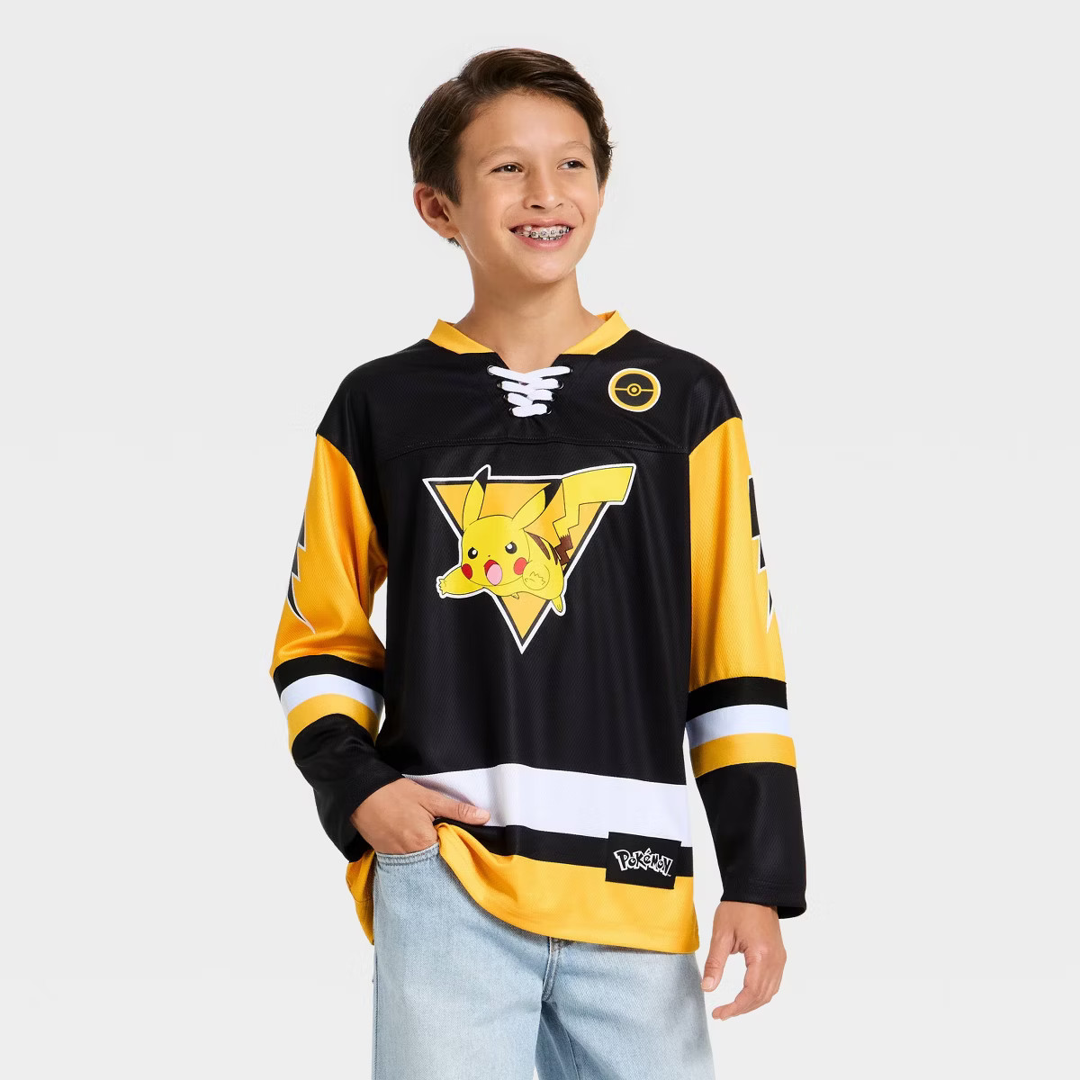 Boys' Pikachu Hockey Jersey - Yellow/Black | Target