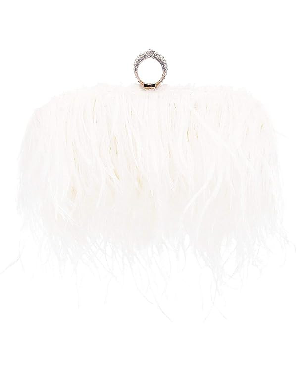 Miuco Women Feather Clutch Purse Shoulder Crossbody Bag Evening Handbags | Amazon (US)