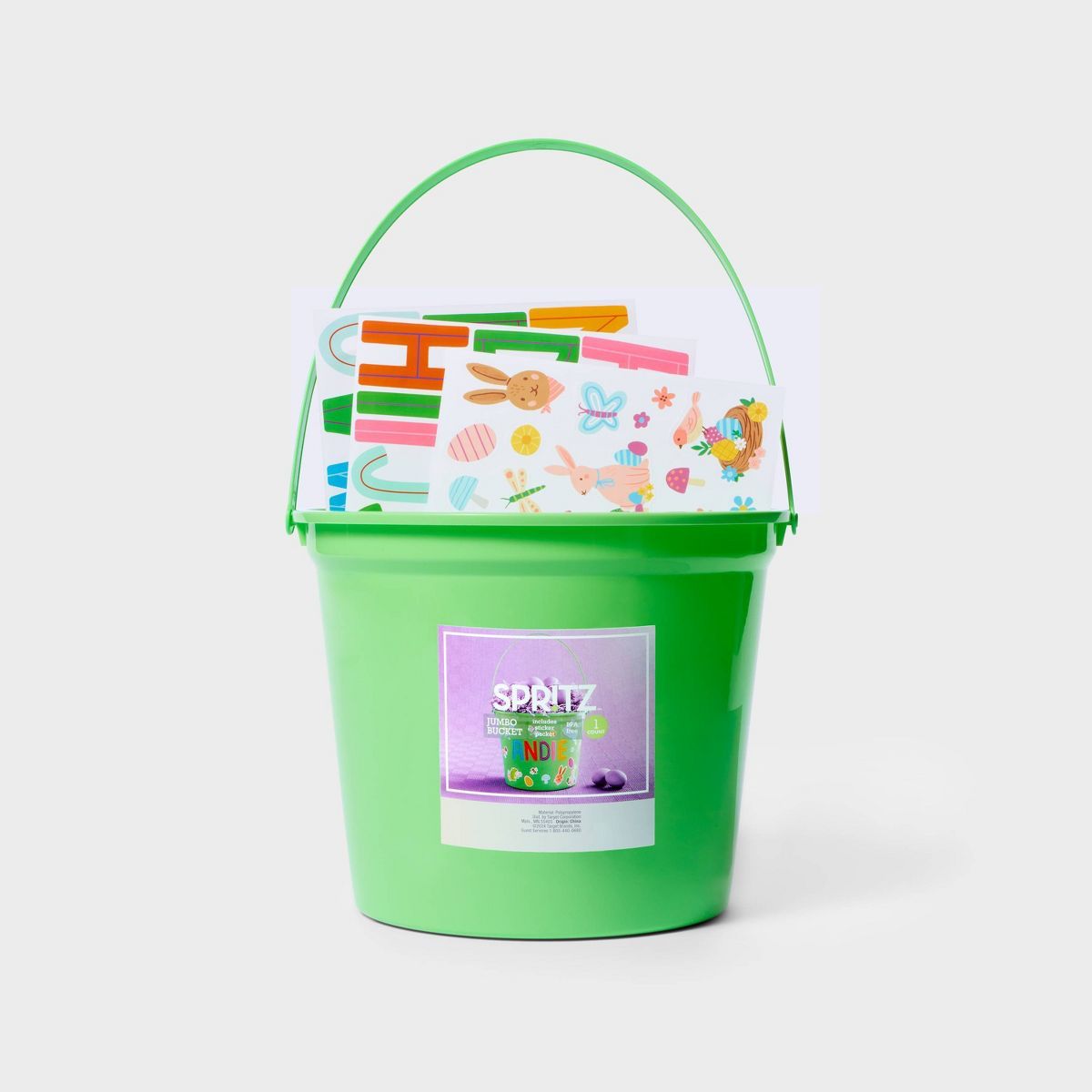 Plastic Green Easter Bucket with Stickers - Spritz™ | Target