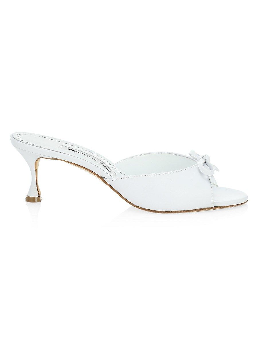 Manolo Blahnik Women's Pertinanu 50 Leather Sandals - White - Size 37 (7) | Saks Fifth Avenue OFF 5TH