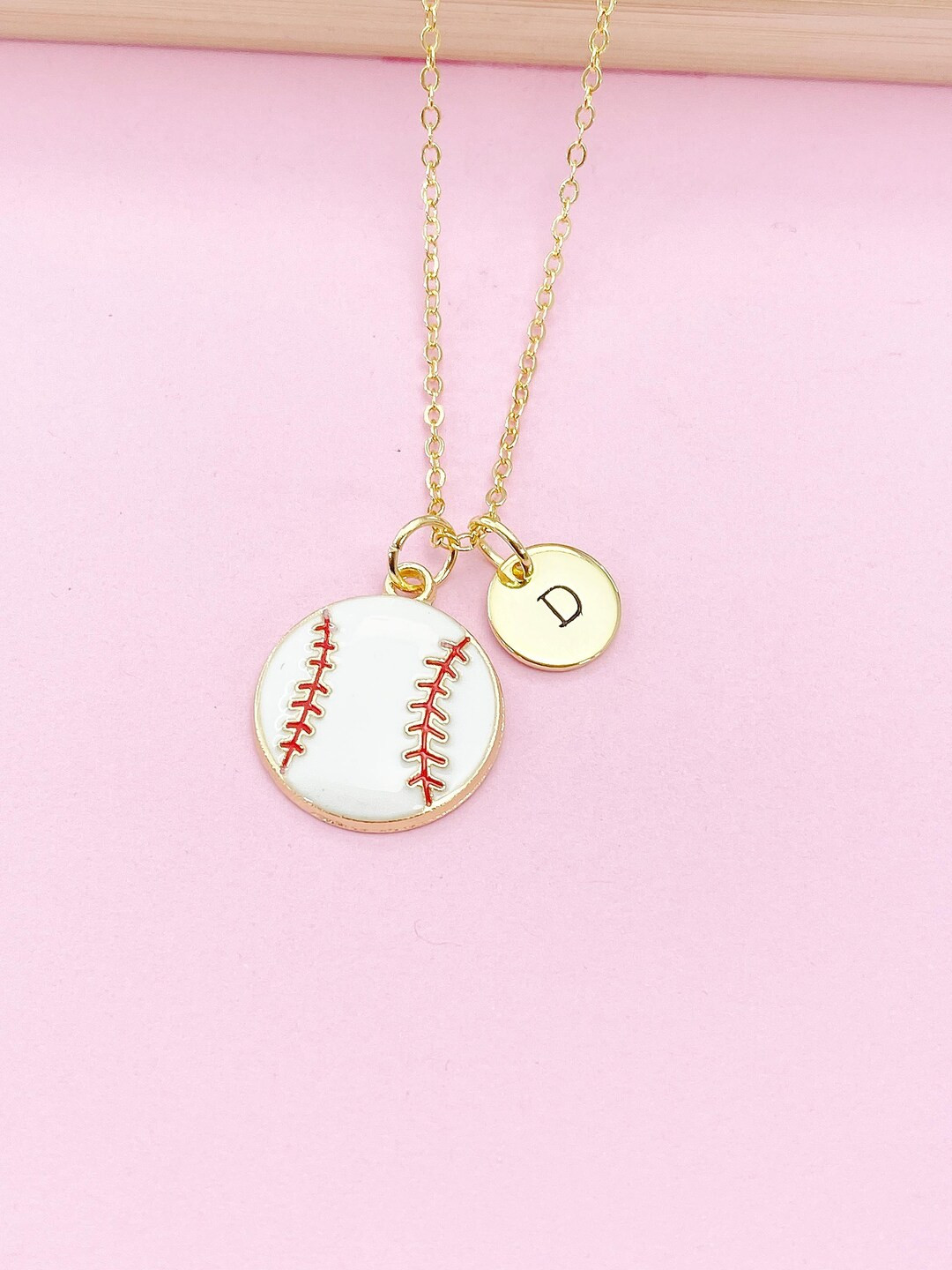 Gold Baseball Ball Charm Necklace, Baseball Softball Player Team Gifts, N5790 - Etsy | Etsy (US)