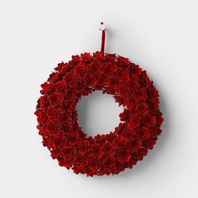 Red Curled Wood Christmas Wreath - Threshold™ | Target
