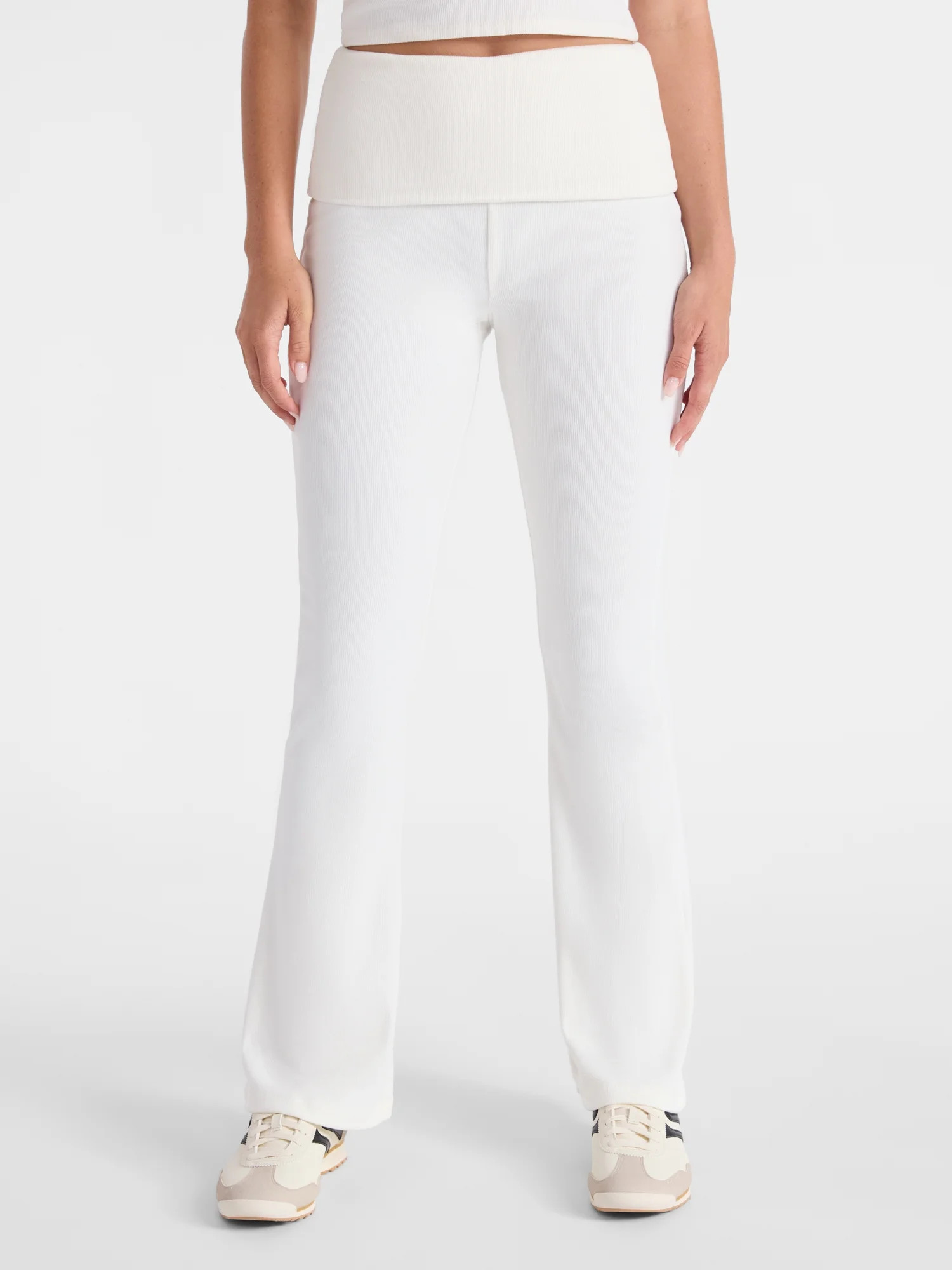 No Boundaries Foldover Cozy Flare Pants, 31.5'' Inseam, Women's | Walmart (US)