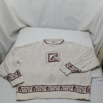 VTG Jantzen Classics Lg Pullover Knit Sweater Horse Western Cottage Core Animal  | eBay | eBay US