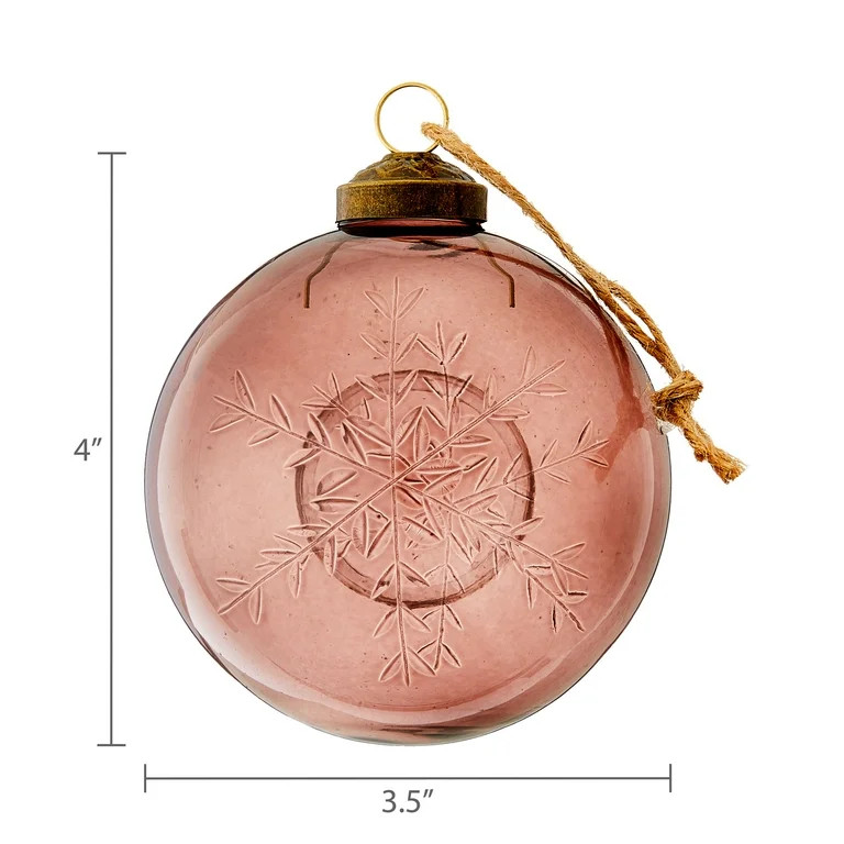 4 Count Brown Etched Snowflake Christmas Ball Ornaments, 4", by Holiday Time - Walmart.com | Walmart (US)