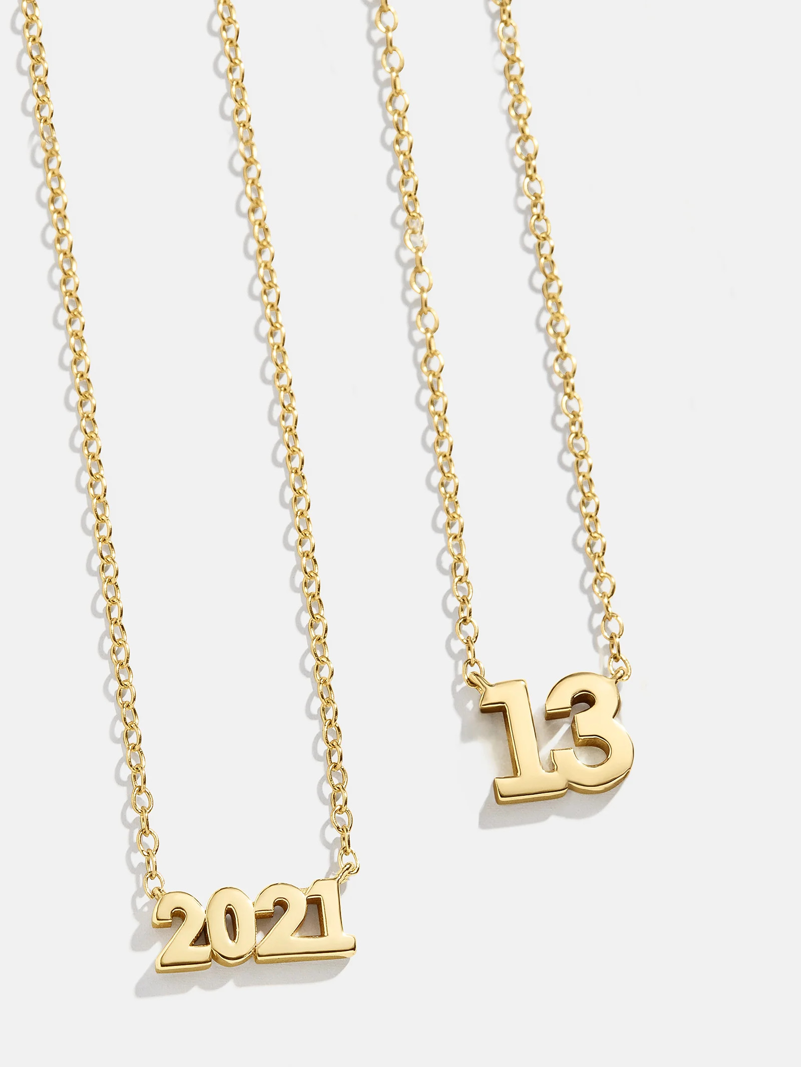 18K Gold Block Font Custom Number Necklace - Block Font Numbers | BaubleBar