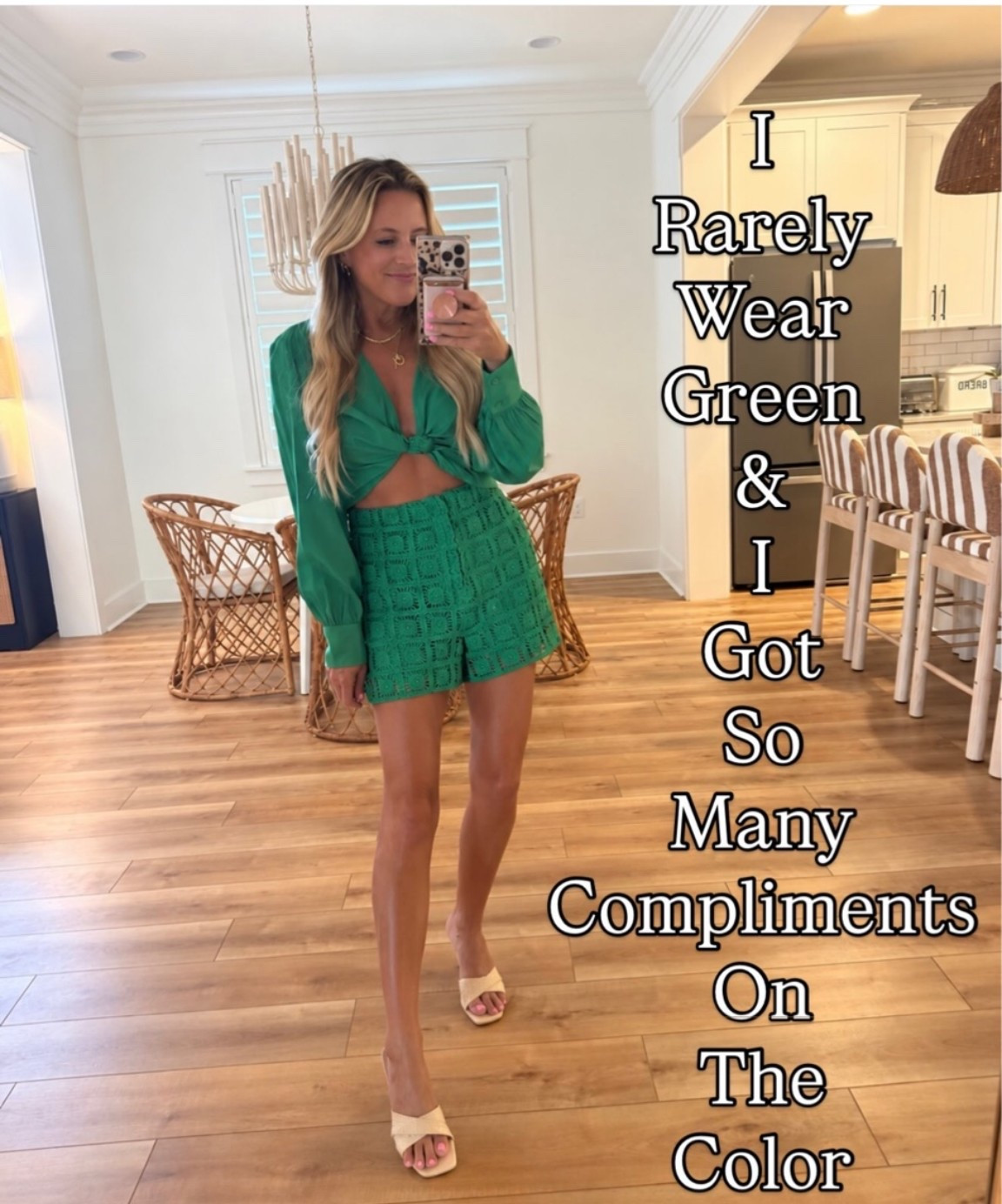 Consider this your sign to wear more green 💚 I rarely reach for this color, but the compliments convinced me! This matching set is such a fun vacation or dinner look.

#LTKStyleTip #LTKTravel #LTKSeasonal