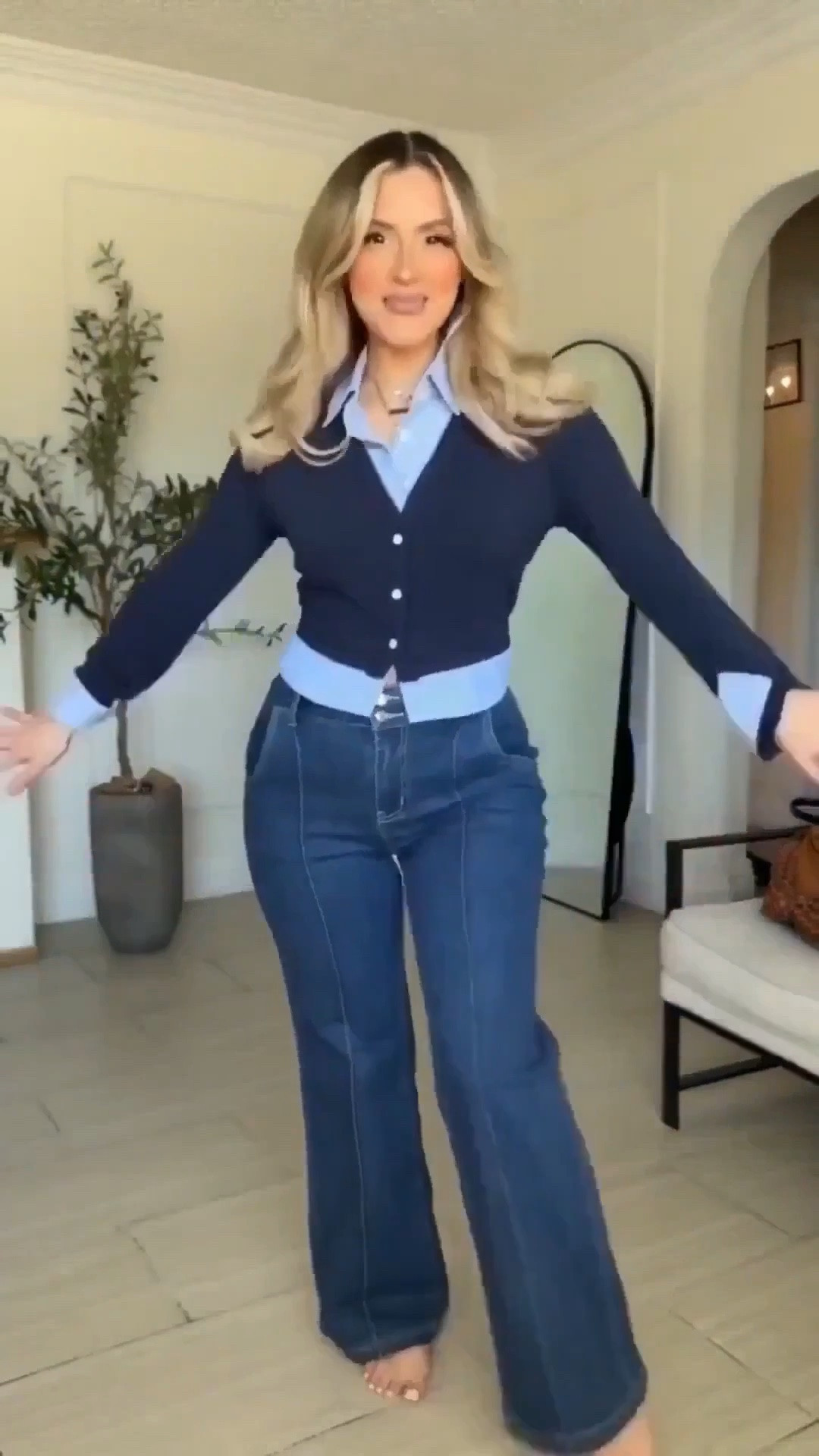 Loving these recent fave JEANS from Amazon 💙☺️ I'm 5'2

✔️Look 1: dark wash jeans with navy top > wearing size 4 in jeans color BLUE | small in top 
✔️Look 2 | medium wash jeans with leopard > wearing size 27 in color DANCE AROUND + small in leopard button up 
✔️Look 3 | baggy jeans with black top > size 29 in 94 baggy jeans | small in top 
✔️Look 4 | cuffed jeanssize 4 jeans in color BLUE

#LTKgrwm #LTKootd #LTKU