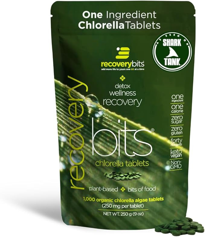 RECOVERYbits - Organic Chlorella Tablets - Plant-Based Algae Superfood - Chlorophyll - Cracked Ce... | Amazon (US)