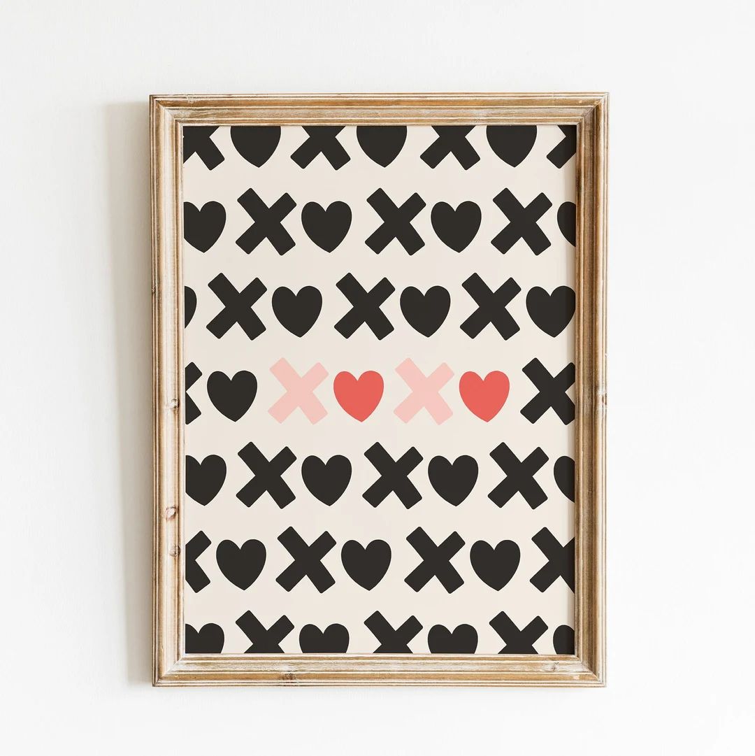 XOXO Print, Hugs and Kisses Print, Retro Valentines Day, Love Prints, Valentines Wall Art  *DIGIT... | Etsy (US)