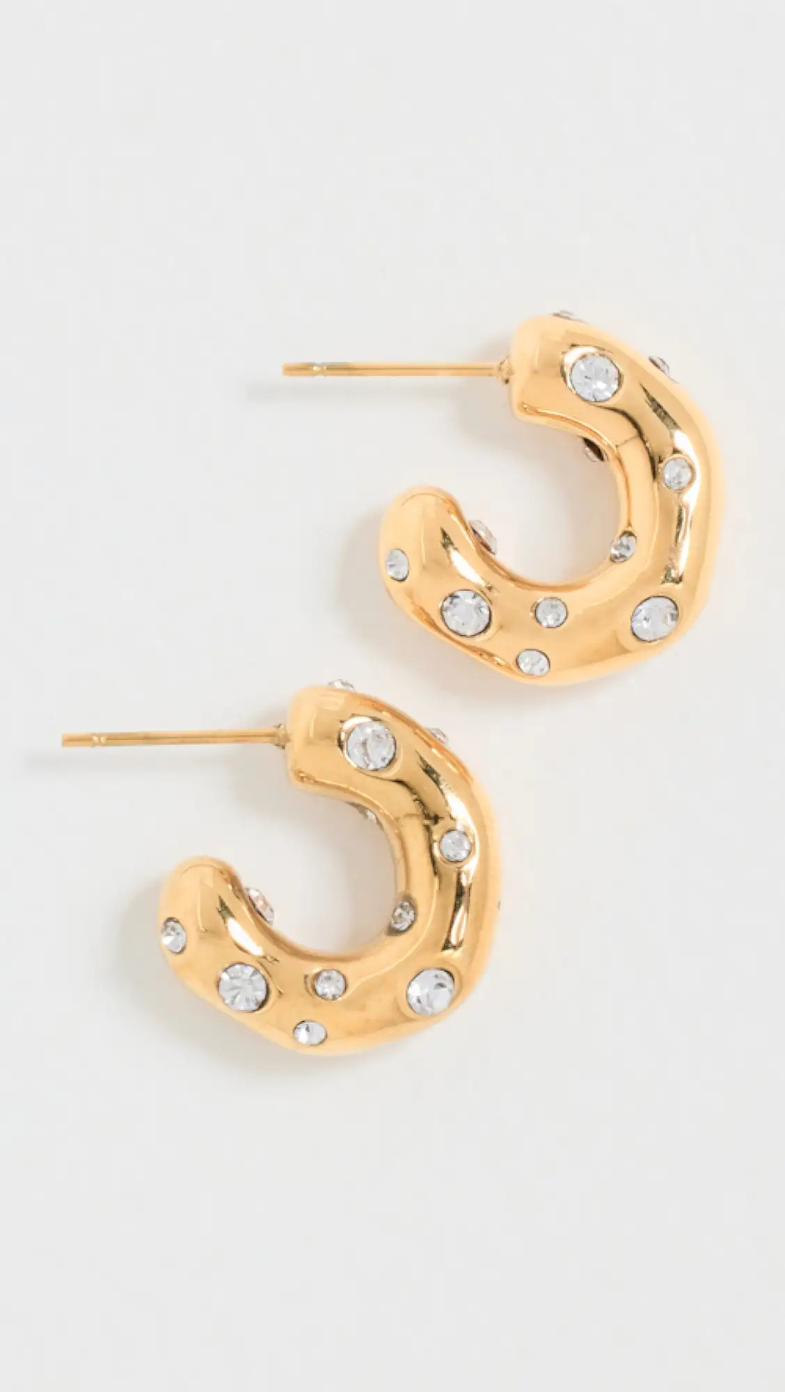 Gold & Crystal Free Form Tube Hoops | Shopbop