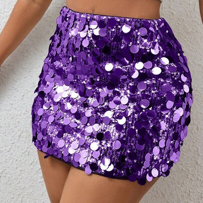 Sequin Mini Bodycon Skirt For Holiday Party Clothes | SHEIN