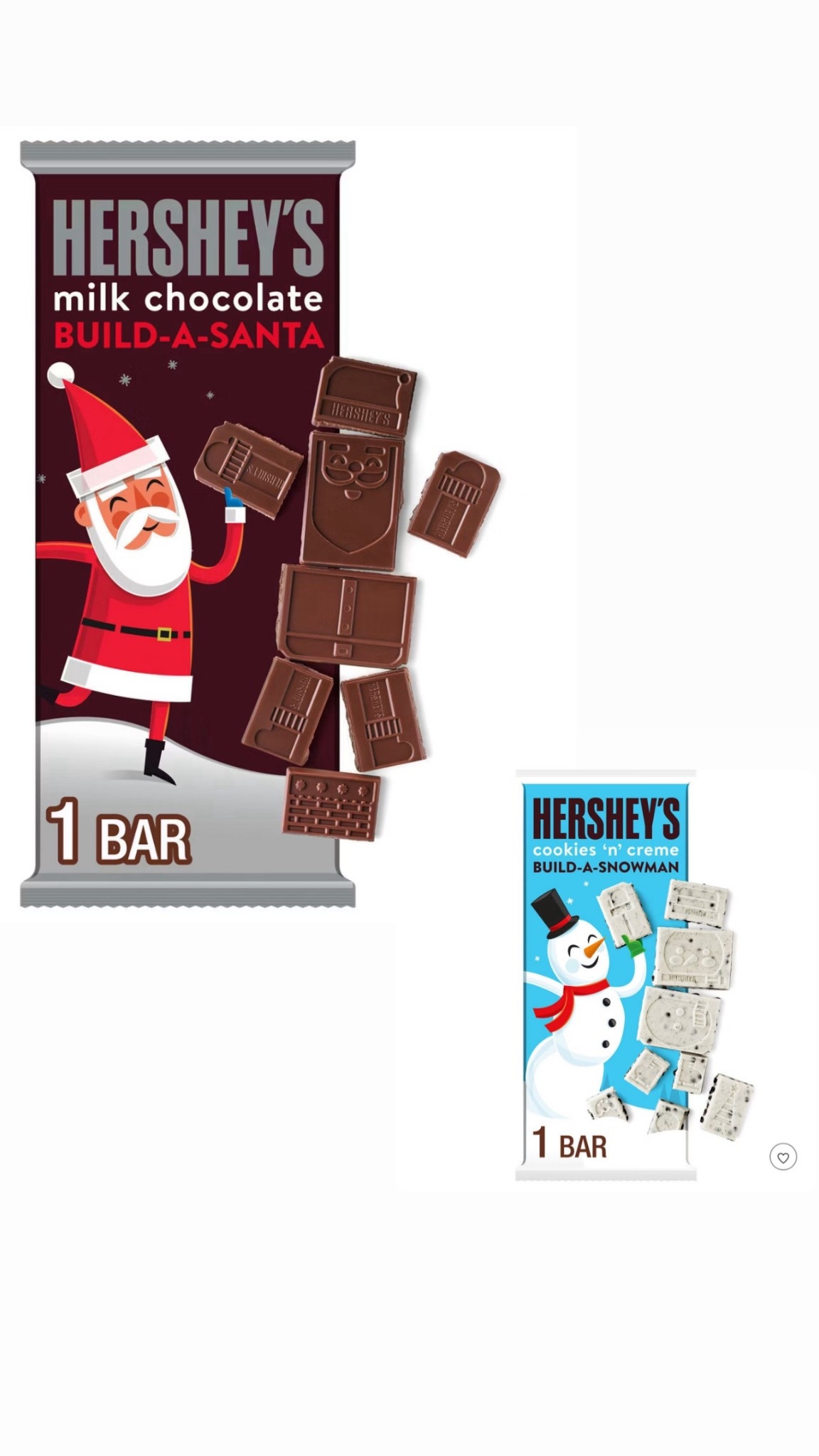 HERSHEY'S Christmas Build-A-Santa Milk Chocolate Candy Bar - 
Elf Idea… Do you want to build the Santa or the Snowman?

#LTKGiftGuide #LTKKids #LTKHoliday