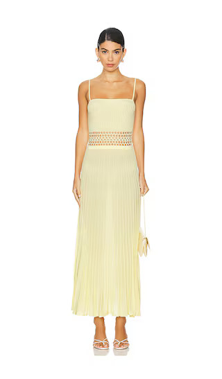 Yokine Midi Dress in Light Baby Yellow | Revolve Clothing (Global)