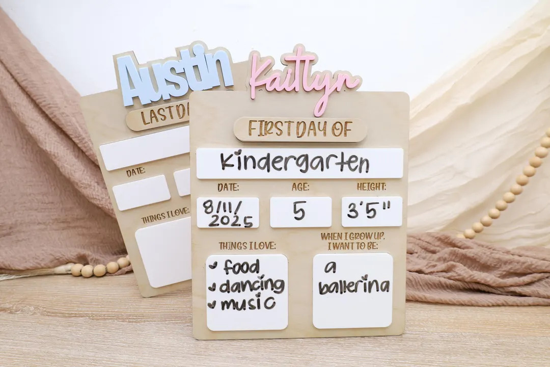 Custom Back to School Sign, Dry Erase Reusable Board for Kids, First and Last Day Milestone Photo... | Etsy (US)