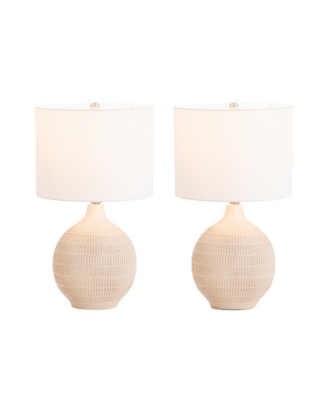 2pk 22in Engraved Terracotta Pot Table Lamps | TJ Maxx