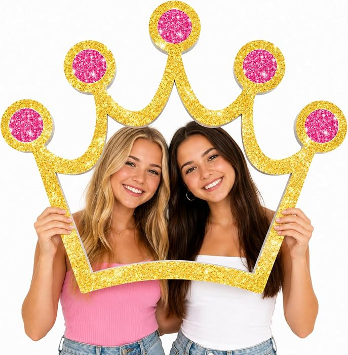 Princess Crown Photo Booth Props Princess Party Decor Crown Photo Frame | Amazon (US)