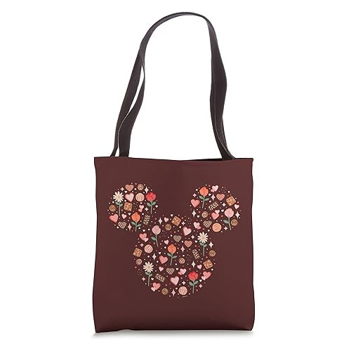 Disney Mickey Mouse Icon Fill Chocolates Flowers Hearts Love Tote Bag | Amazon (US)