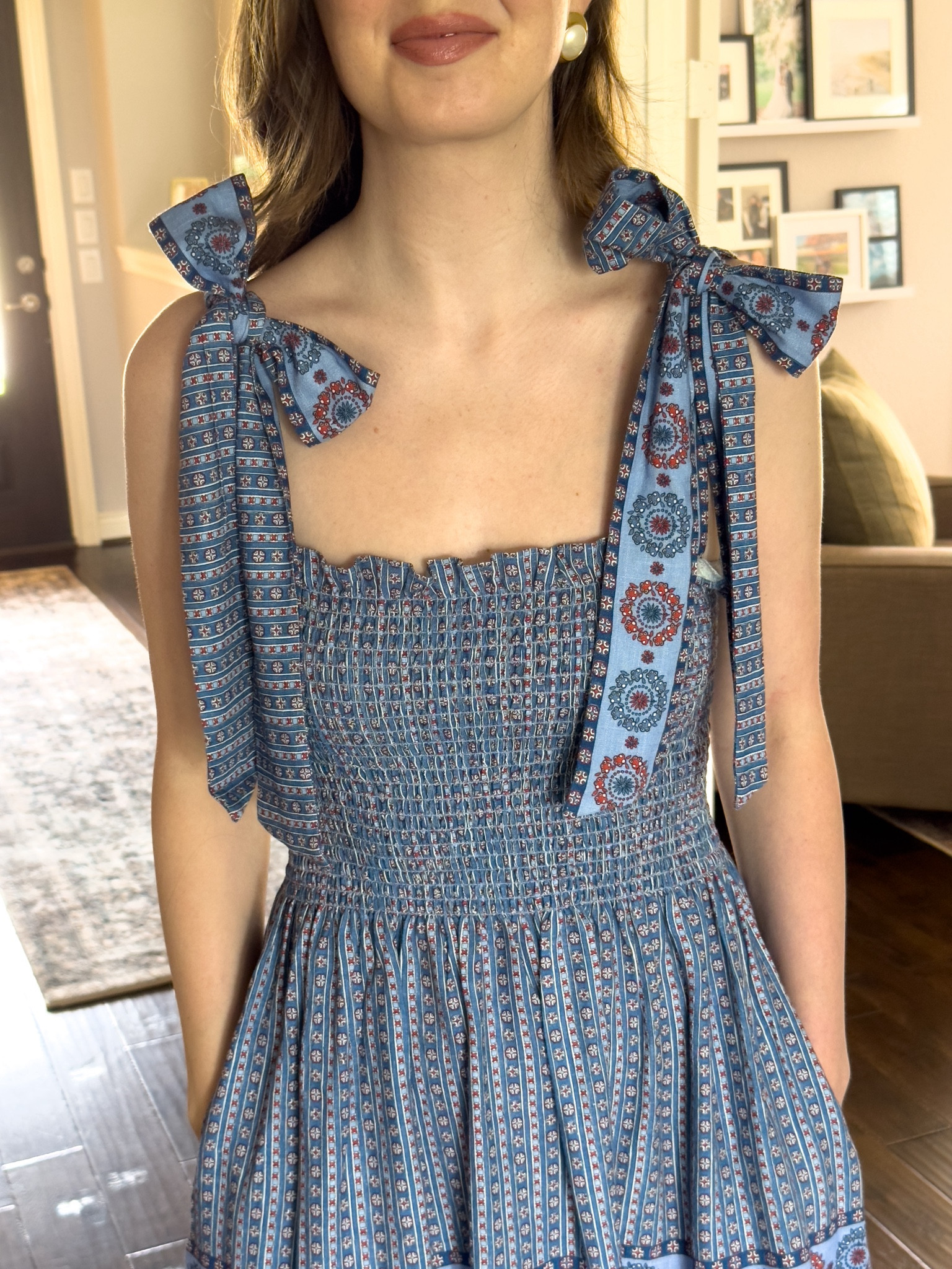 Hill House Ribbon Ellie Nap Dress in Ticking Geo Stripe 💙 Wearing a size S. I looooove the linen blend of this one. 

#LTKSeasonal #LTKStyleTip