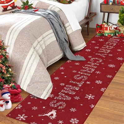 Garvee Christmas Runner Rug 2'x10' Snowflake Washable Rug Runners for Hallways Non Slip Soft Red Kitchen Runner Rugs for Bedroom Laundry Room | Target