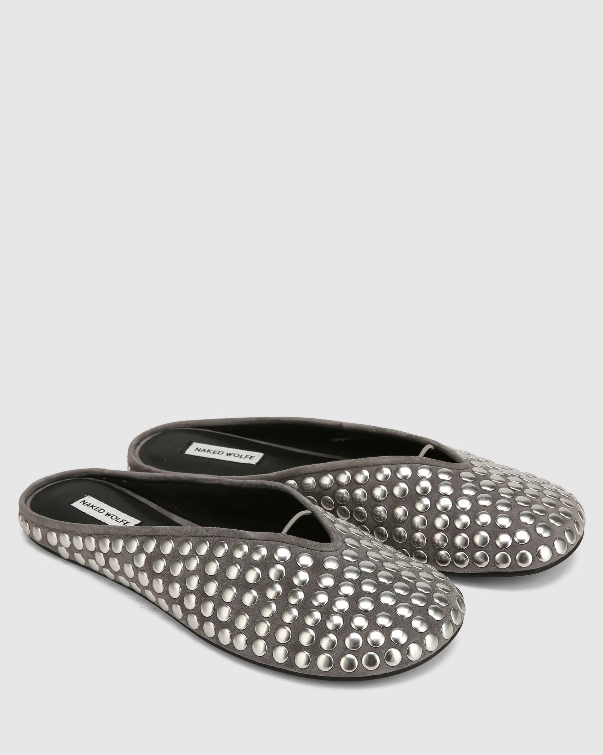 Pippa Grey Studded Suede | Naked Wolfe