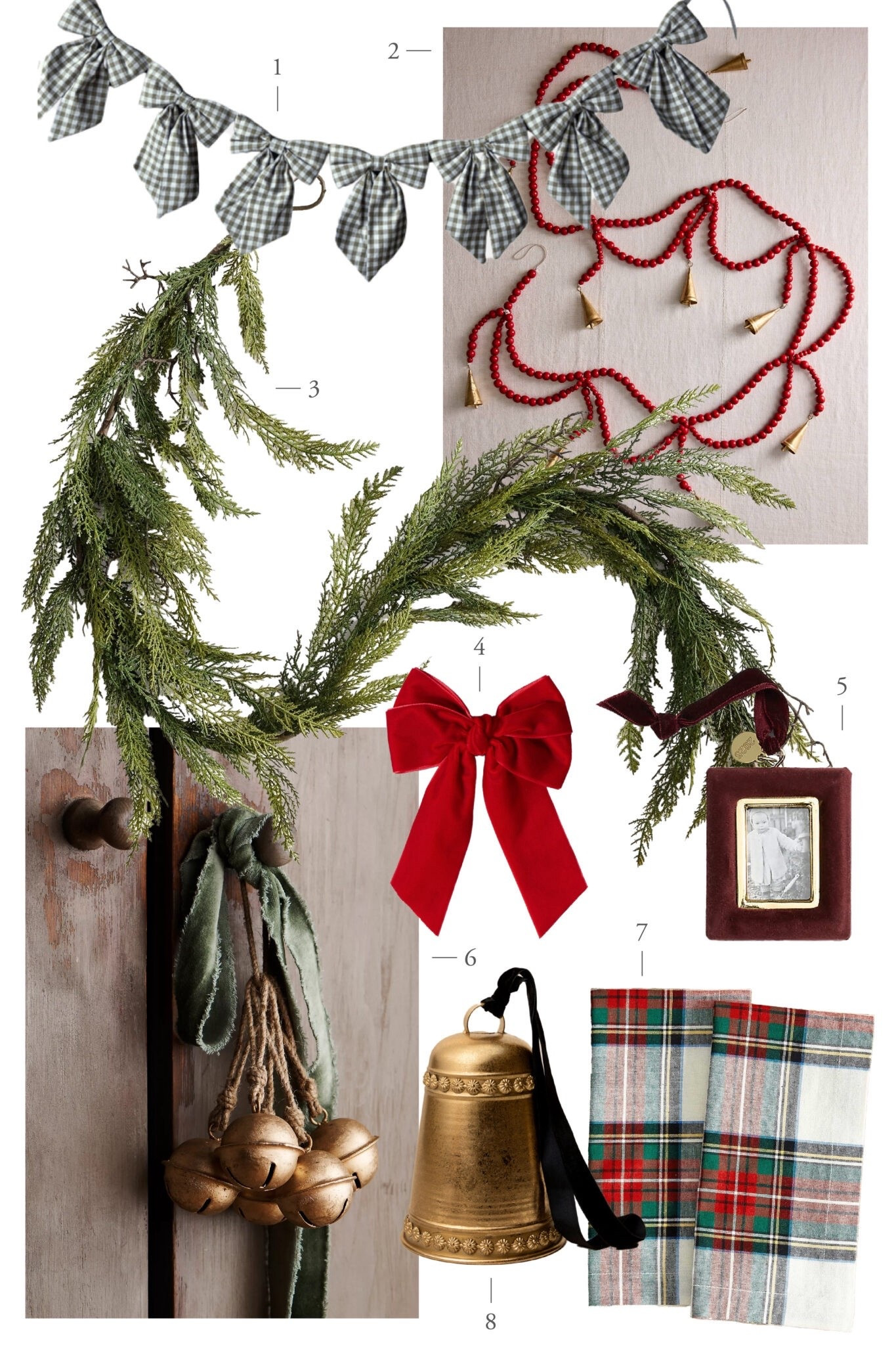 Holiday décor favourites to bring that cozy, classic magic home:
Bow Garland | Swooping Beads & Bells Garland | Faux Cedar Garland | Red Bows With Wire | Photo Frame Ornament | Jingle Bells | Plaid Cotton Napkins | Gold Bell
Find everything you need to deck your halls with warmth and charm this season. 

#LTKHoliday #LTKHome