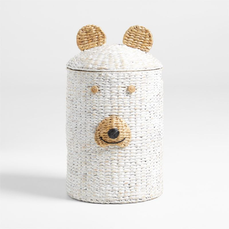 White Bear Woven Kids Hamper with Handles + Reviews | Crate & Kids | Crate & Barrel
