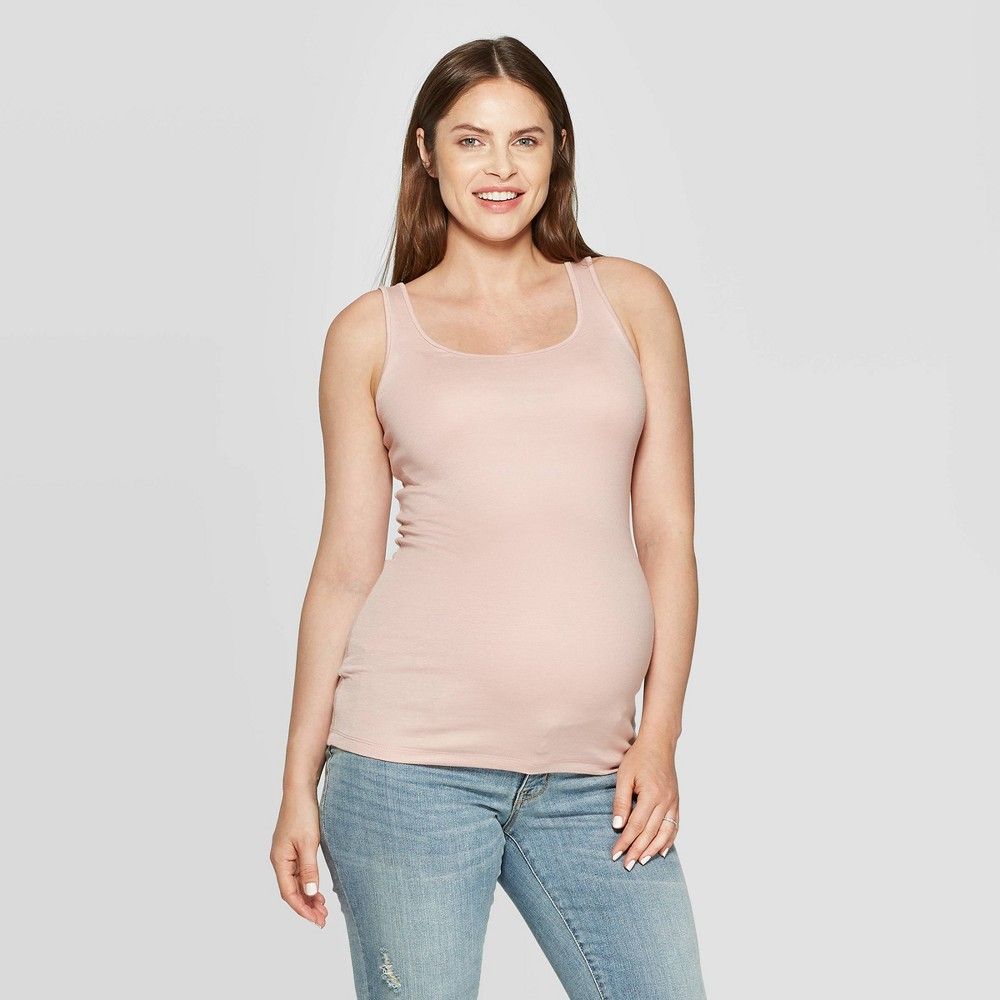 Maternity Scoop Neck Tank Top - Isabe Maternity by Ingrid & Isabe™ Smoked | Target