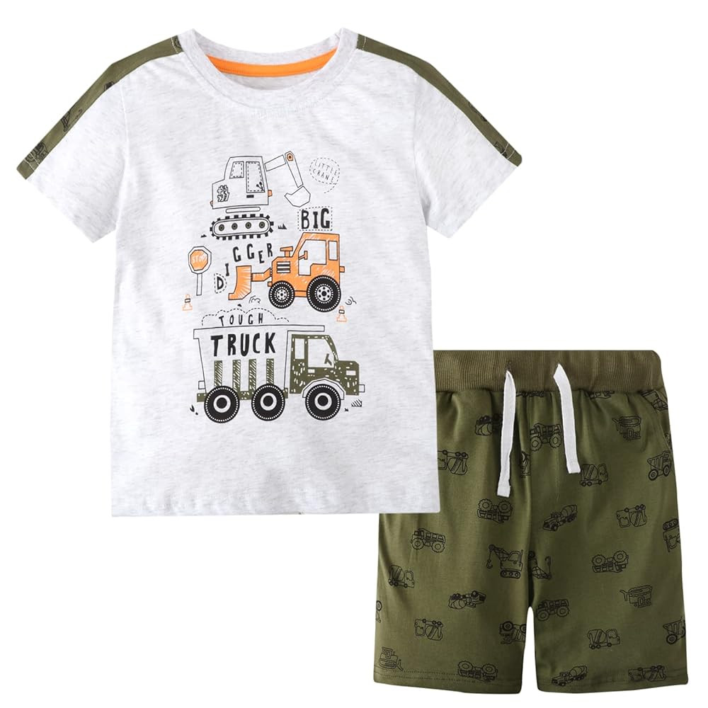 Toddler Boy Clothes Kids Summer Cotton Outfits Shirt Short Sets Size 2-7 | Amazon (US)