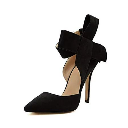 Z&L Fashion Women's Pointy Toe High Heel Stiletto Big Bow Pumps Black Size 8 | Walmart (US)