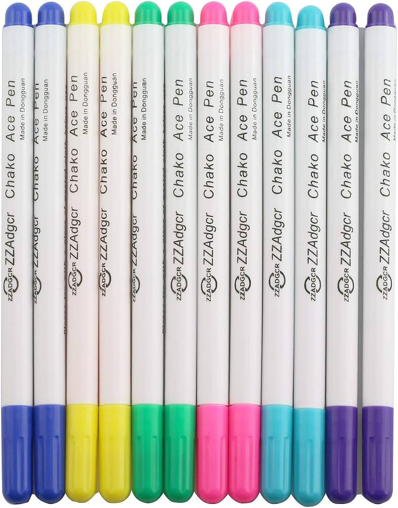 bouti1583 Disappearing Ink Fabric Marker Pen for Sewing Art Washable Art and Lettering 12PCS 6 Co... | Amazon (US)
