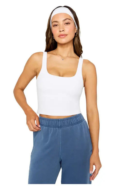 Fabletics PureLuxe Built-In Bra Tank in Classic White at Nordstrom, Size Xx-Large | Nordstrom