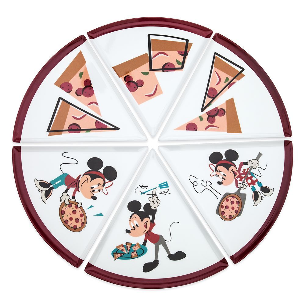 Mickey and Minnie Mouse Pizza Slice Plate – EPCOT International Food & Wine Festival 2022 | Disney Store