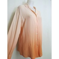 Silk Tunic Blouse Ombre Peach Oversize | Etsy (US)