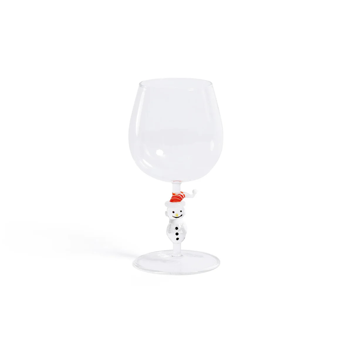 Zodax Snowman Sips Wine Glasses, Set Of 4, Holiday Themed Glassware | DecoratorsBest