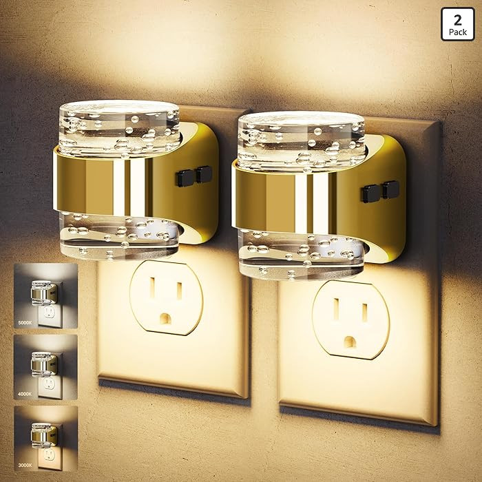 JandCase LED Night Light, Golden Bubble Night Lights Plug into Wall, [2 Pack]Night Light3000K/400... | Amazon (US)