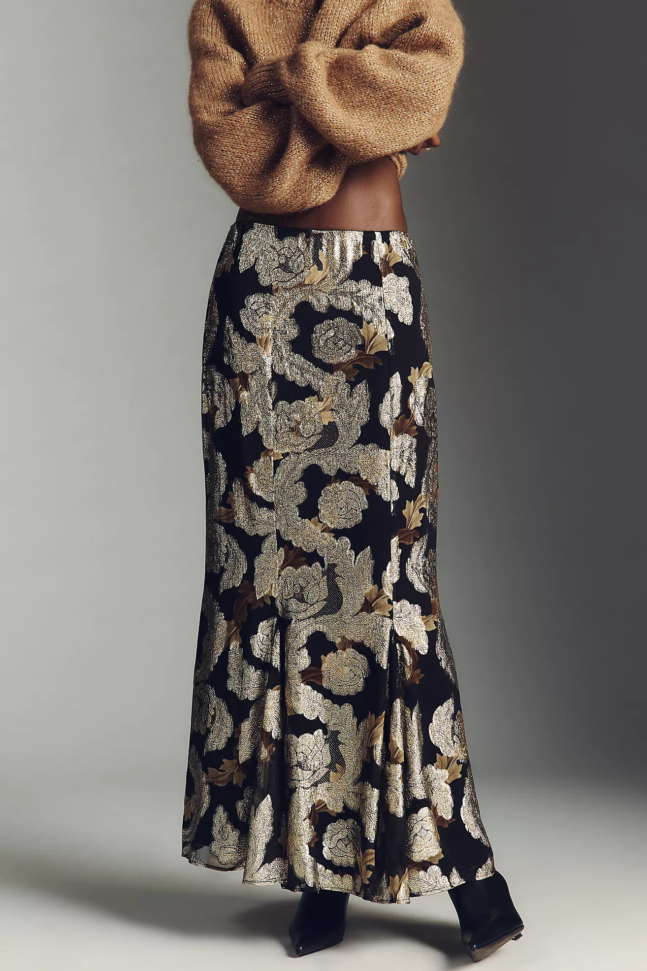 Farm Rio Jacquard Lurex Slip Maxi Skirt | Anthropologie (US)