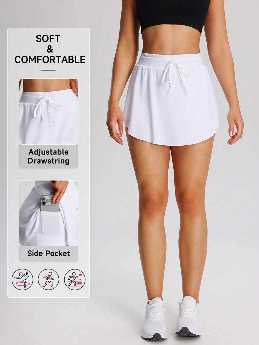 Women's High Waist Adjustable Sports Skort, With Side Pockets, Suitable For Tennis, Golf | SHEIN