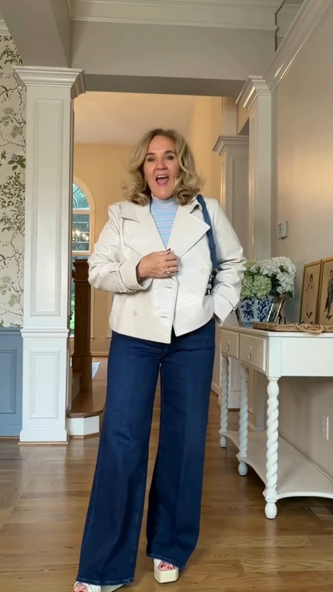 This ribbed mock neck top is a great elevated basic you'll wear on repeat. The fitted silhouette pairs perfectly with wide leg pants and a classic jacket for a polished look that's easy to wear from work to weekend. I love this combination!

💡 LTK MADE EASY
❤️ Heart = Support my posts!
🔖 Save = Get sale & restock alerts
📋 Lists = Keep favorites organized
📲 Share = Send lists and products to a friend. Hello, Christmas List!
💬 Comment = Ask me anything about what I'm wearing.:-) 

 #LTKSeasonal #LTKOver40 #LTKHome