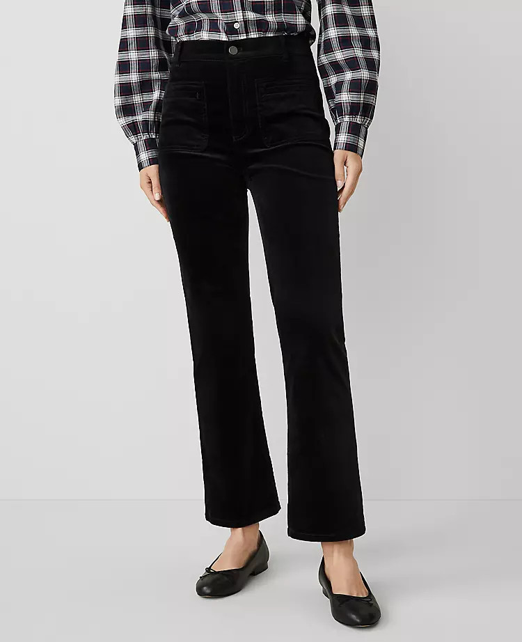 Stretch Velvet Patch Pocket Pant | Ann Taylor (US)