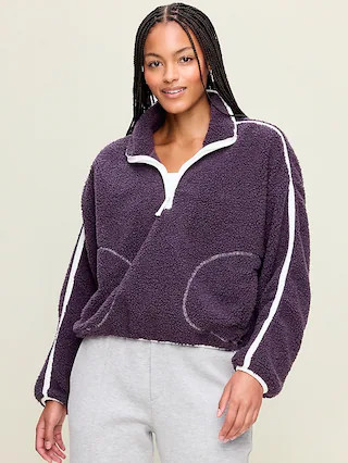 Loose Sherpa Quarter-Zip Pullover | Old Navy (CA)