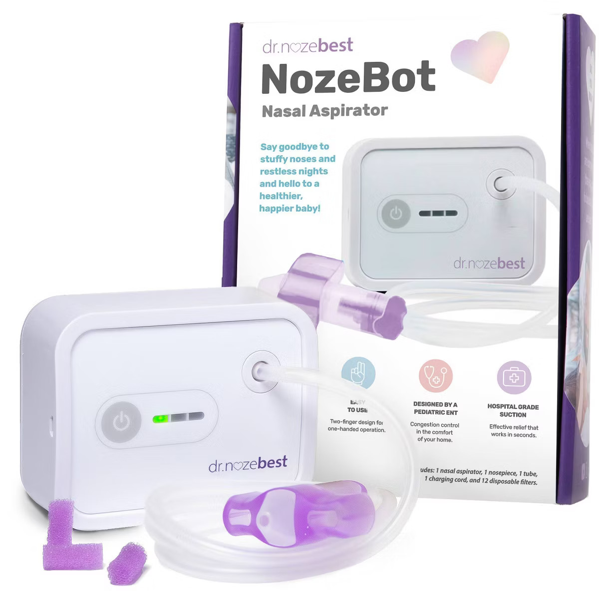 Dr. Noze Best NozeBot Baby Aspirator - Pediatric ENT-Designed Relief for Severe Congestion - Batt... | Target