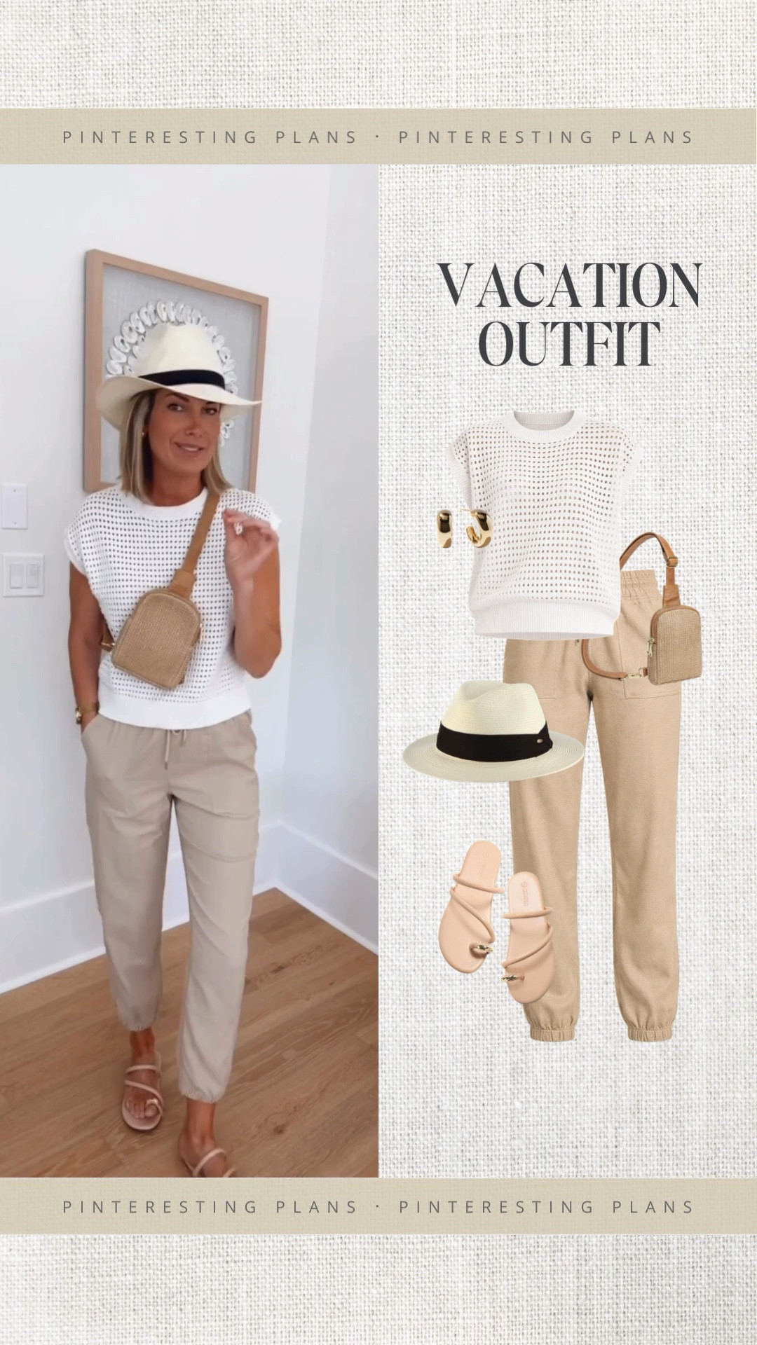 These amazon linen joggers are so good! I am 5’11” wearing size small in the pants and both tops.  Travel outfit.  

#LTKTall #LTKTravel #LTKootd