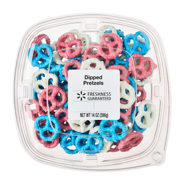 Freshness Guaranteed Patriotic Dipped Pretzel Twists, Ready to Eat, Reclosable Snack Bowl, 14 oz | Walmart (US)